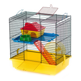 G014 Клетка для грызунов TEDDY I Color + пластиковый комплект 360х240х360  (цветной прут) INTER-ZOO