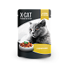 X-CAT пауч для кошек  в соусе курица и телятина шоу-бокс 24шт х 85г 