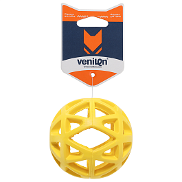 Игрушка для собак из каучука Мяч сетчатый, желтый, 6.8 см