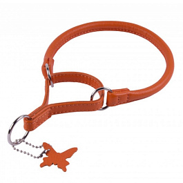 Ошейник-удавка круглый "WAUDOG Glamour" без украшений, оранжевый, диаметр 6мм, длина 30см