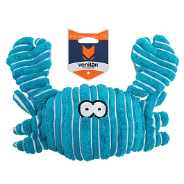 Игрушка мягкая  для собак Краб, синий, 17 х 18 см