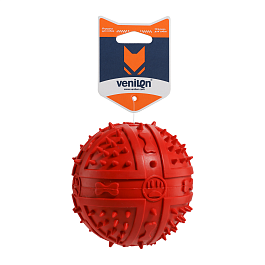 Игрушка для собак из каучука Шар игольчатый, красный, 9 см