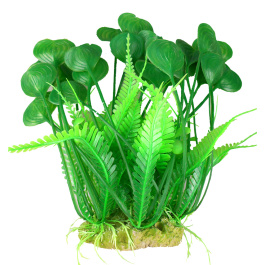 Aquanimal Растение пласт. «Кочка с зелеными растениями №2» 9x7x25 см