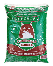 Сибирская кошка Наполнитель древесный Лесной 20 л 