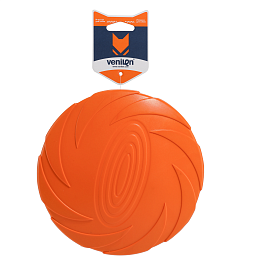 Игрушка для собак из каучука  Диск Фрисби оранжевый, 15 см