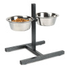 Регулируемая подставка с мисками антикзеленый 2х0,75л 
