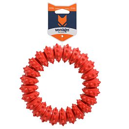 Игрушка для собак из каучука Кольцо из сегментов, красное, 15 см