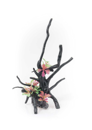 Грот Коряга с растениями 18*12*23см  Decor 214