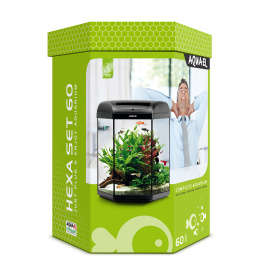 Аквариум HEXA SET 60 / 60 л, шестигранный, черный