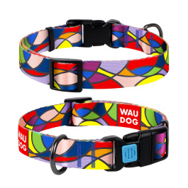 Ошейник WAUDOG Nylon с рисунком "Витраж", ширина 20мм, длина 24-40см