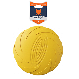 Игрушка для собак из каучука Диск Фрисби желтый, 15 см