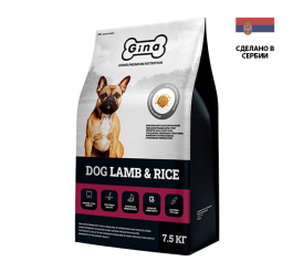 Корм для собак сухой Gina Dog Lamb & Rice ягненок, рис, 7,5 кг