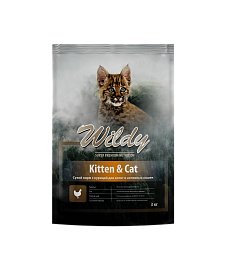 Wildy Корм для котят, беременных и активных кошек с курицей  3 кг, сухой. Kitten&Cat
