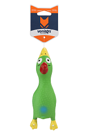 Игрушка для собак из латекса Цыпленок, зеленый, 18 х 6 см