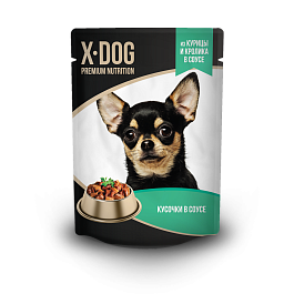 X-DOG пауч для собак  в соусе курица и кролик шоу-бокс 24шт х 85г 