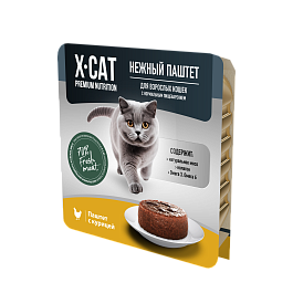 X-CAT ламистер для кошек  паштет с  курицей упаковка 15шт х 100г