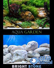 Фон двусторонний (пленка) Водный сад/Светлые камни 60см/15м  background 067