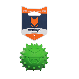 Игрушка для собак из каучука мяч игольчатый для лакомств , зеленый, диаметр 63.5 мм