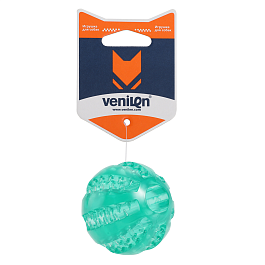 Игрушка для собак из TPR Мячик-Фан для чистки зубов, бирюзовый, 5см