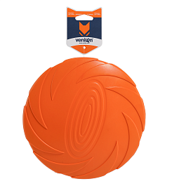 Игрушка для собак из каучука  Диск Фрисби оранжевый, 18 см