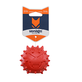 Игрушка для собак из каучука мяч игольчатый для лакомств , красный, диаметр 63.5 мм