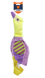 Игрушка мягкая  для собак Голубь из бархата и оксфорда, желто-фиолетовый , 40 х 13 х 2 см