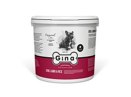 Gina Корм для собак сухой Dog Lamb & Rice ягненок, рис,12 кг ВЕДРО Россия  для всех пород