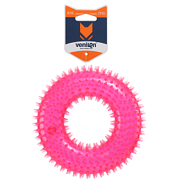 Игрушка для собак из TPR Кольцо тренировочное, розовое, 10 х 3.8 см