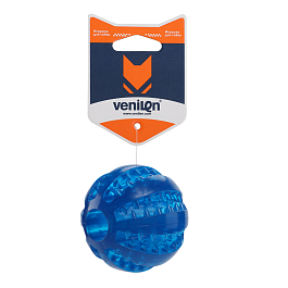 Игрушка для собак из TPR Мячик-Фан для чистки зубов, синий, 6 см