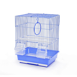 Клетка для птиц (арт.А105) 29,5*22,3*38,5см Крашенная  (прямая крыша) "Живой Мир"