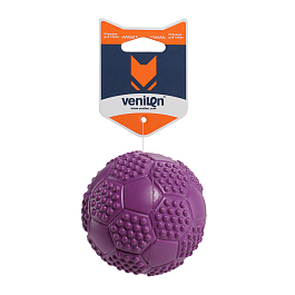 Игрушка для собак из каучука, Мяч футбольный, фиолетовый, 7.4 см