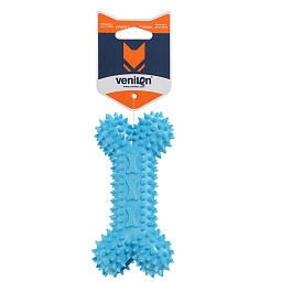 Игрушка для собак из TPR Косточка с шипами для чистки зубов, синяя, 10.7 х 5.7 см