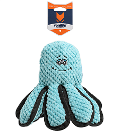 Игрушка мягкая  для собак  Осьминог бархатный , синий, 10 х 26 см