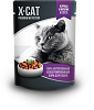 X-CAT пауч для кошек  в соусе курица и кролик шоу-бокс 24шт х 85г