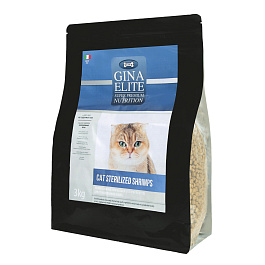 Gina Корм для взрослых кошек сухой Gina Elite Cat Sterilised Shrimps 3 кг, креветки