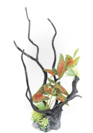 Грот Коряга с растениями 30*24*34см  Decor 224 Грот Коряга с растениями 30*24*34см  Decor 224