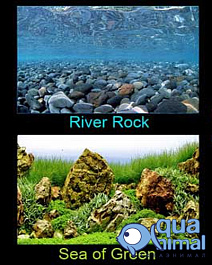 Фон двусторонний (пленка) Горная река/Зеленое море 60см/15м  background 057  