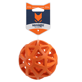 Игрушка для собак из каучука Мяч сетчатый, оранжевый, 8.7 см