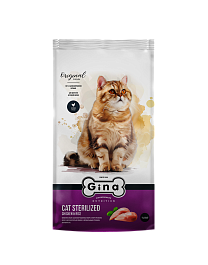 Gina Корм для кошек сухой Cat Sterilized Chicken & Rice курица, рис, 7,5 кг Россия